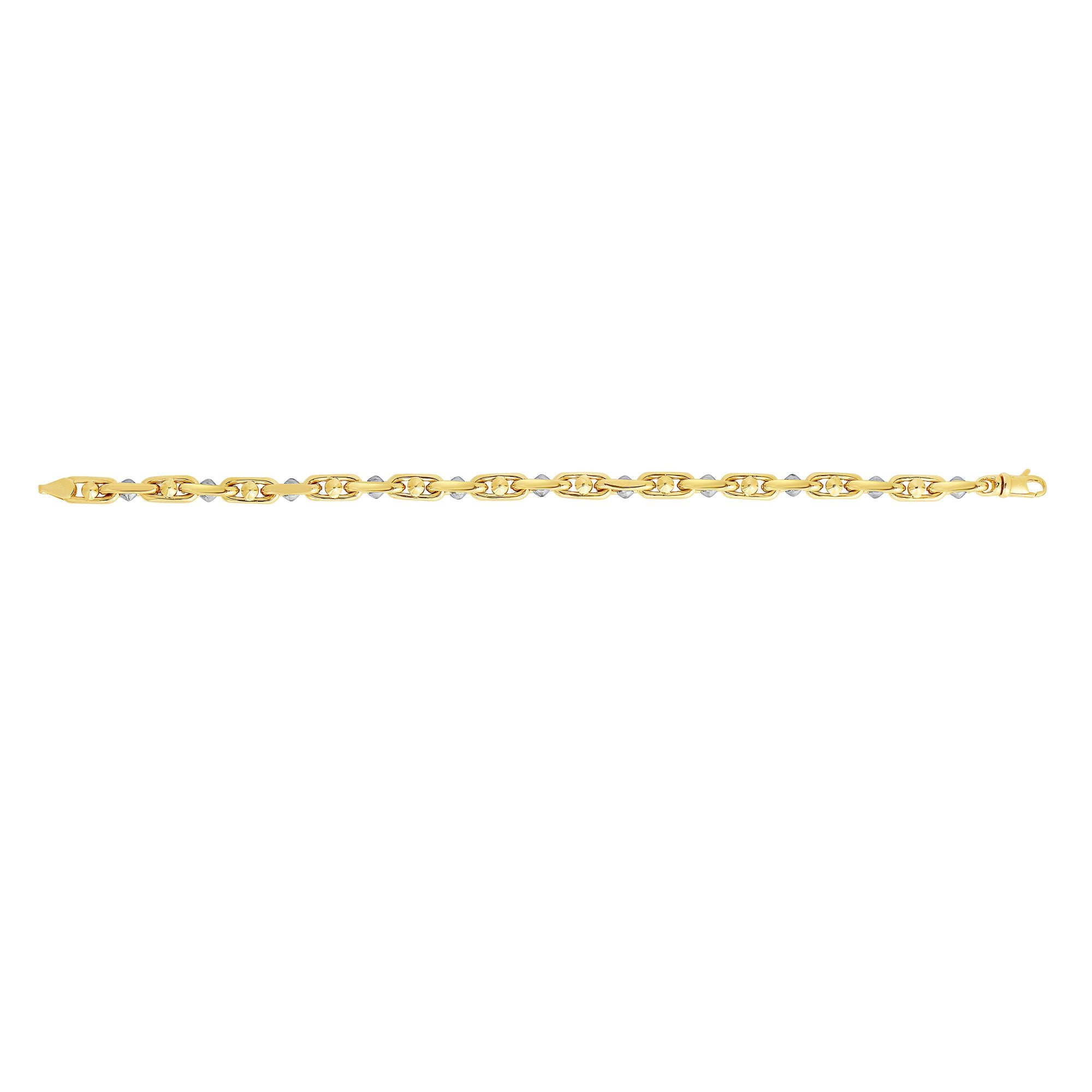 14K Yellow and White Gold Fancy  Anchor Link 22" Necklace