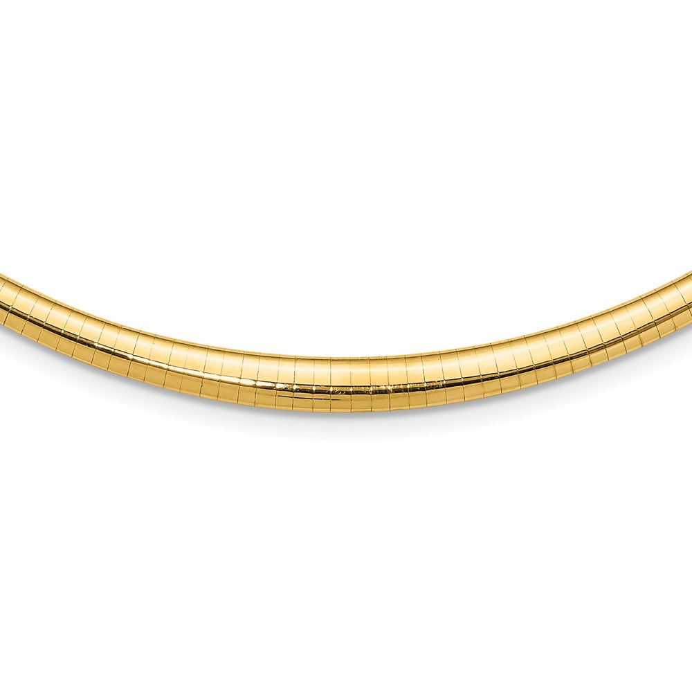 14k Polished 3/6mm Graduated Omega Necklace