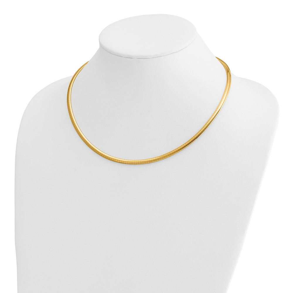 14k 4mm Lightweight Domed Omega Necklace