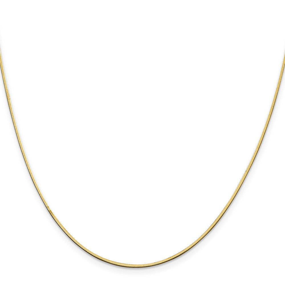 14K 24 inch 1mm Octagonal Snake with Lobster Clasp Chain