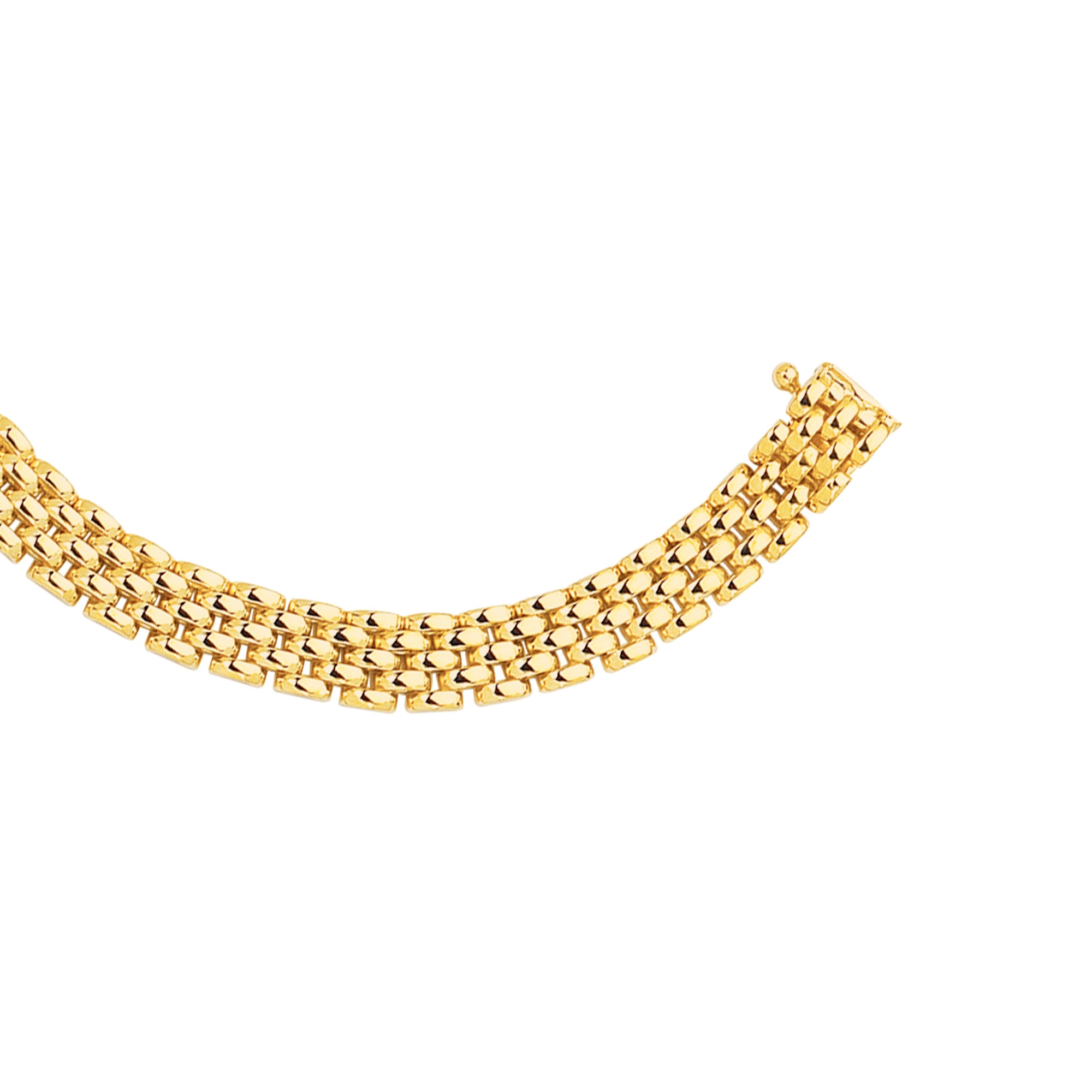 14K Yellow Gold 7" 6.5mm Panther Bracelet