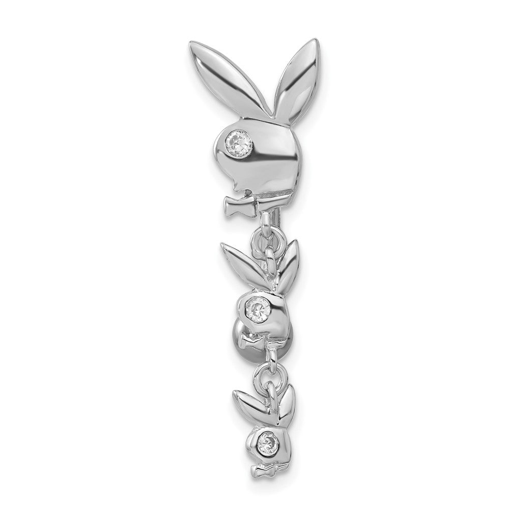 Playboy Triple Bunny Crystal Dangle Belly Ring