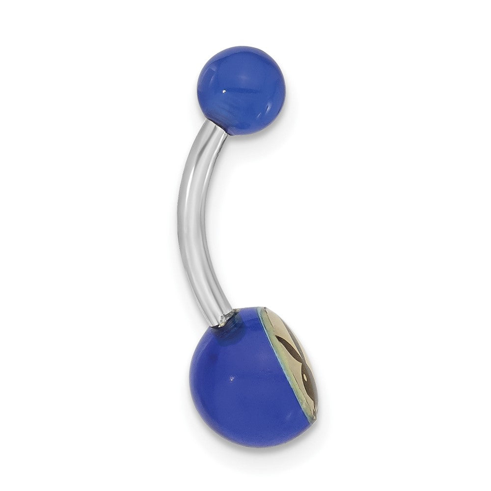 Playboy Blue with Black Bunny Belly Ring