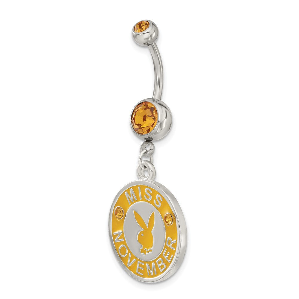 Playboy Miss November Crystal & Enameled Belly Ring