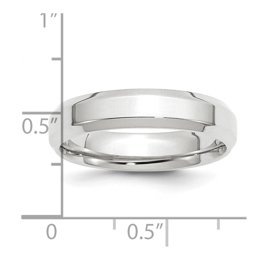 Platinum 5mm Polished Beveled Edge Wedding Band Size 11