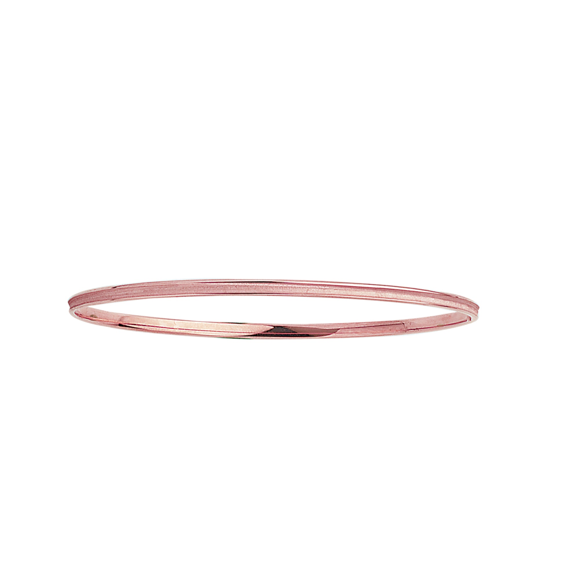 14K Rose Gold 8" Concave Bangle