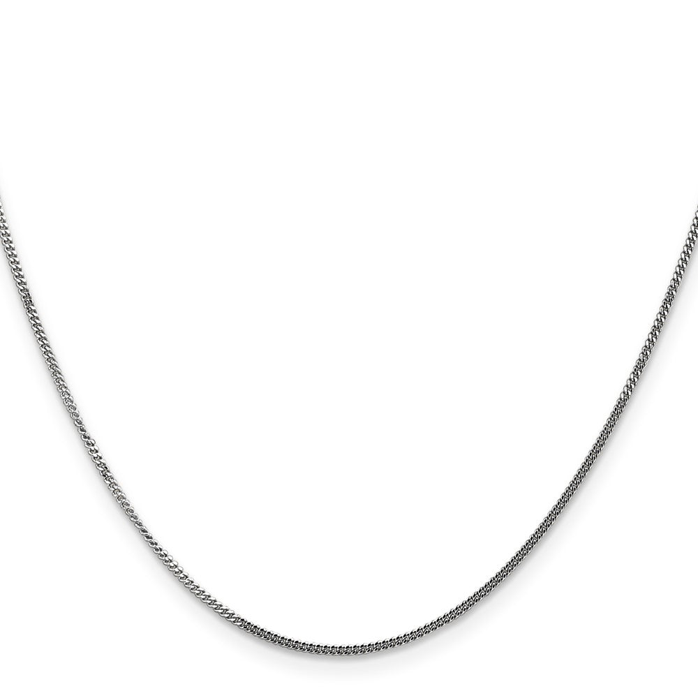 14K White Gold 24 inch 1.4mm Curb  with Spring Ring Clasp Pendant Chain