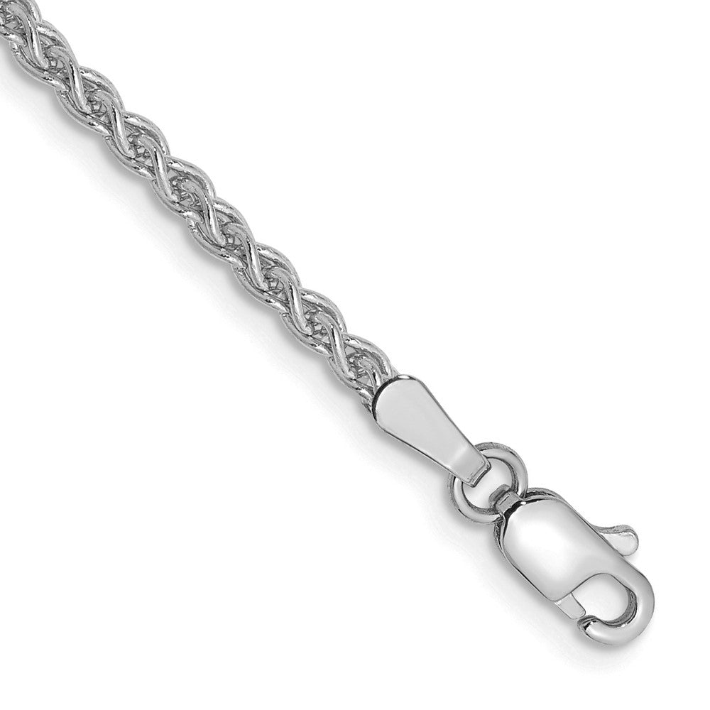 14K White Gold 7 inch 2.1mm Spiga with Lobster Clasp Bracelet