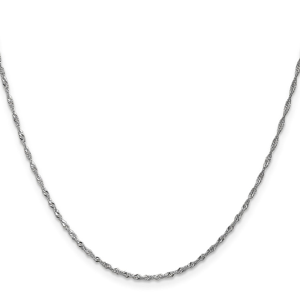 14K White Gold 18 inch 1.4mm Singapore with Spring Ring Clasp Chain