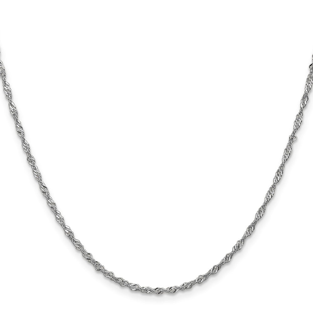 14K White Gold 18 inch 1.7mm Singapore with Lobster Clasp Chain