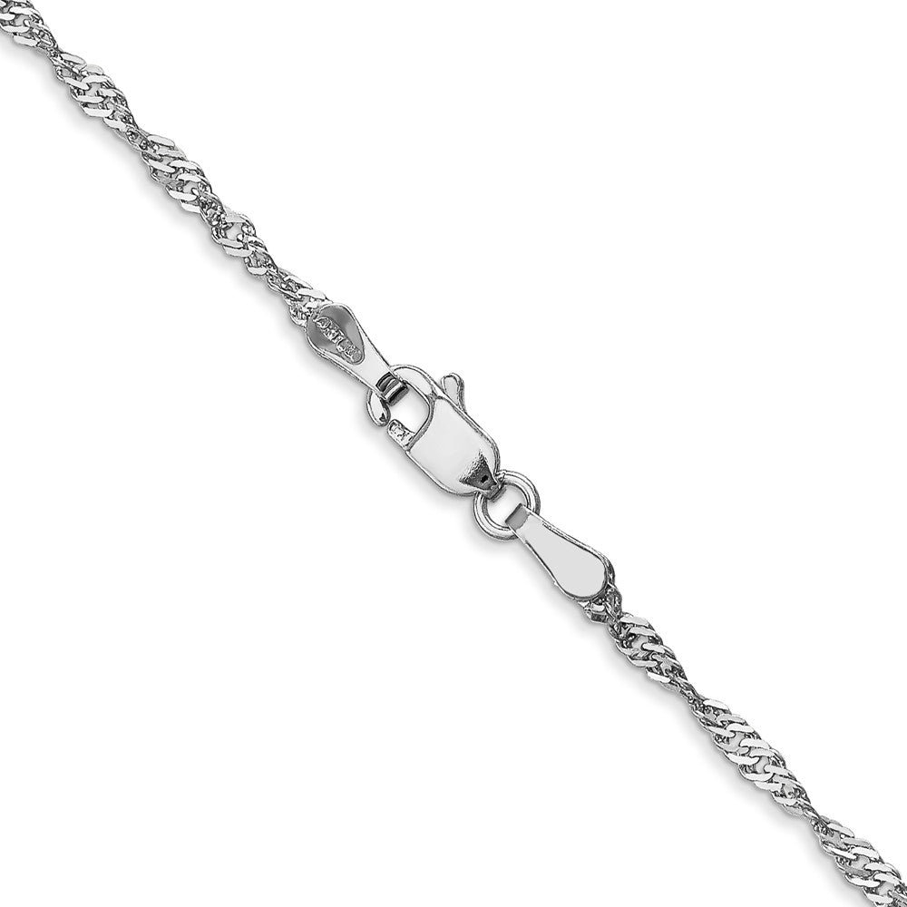 14K White Gold 20 inch 1.7mm Singapore with Lobster Clasp Chain