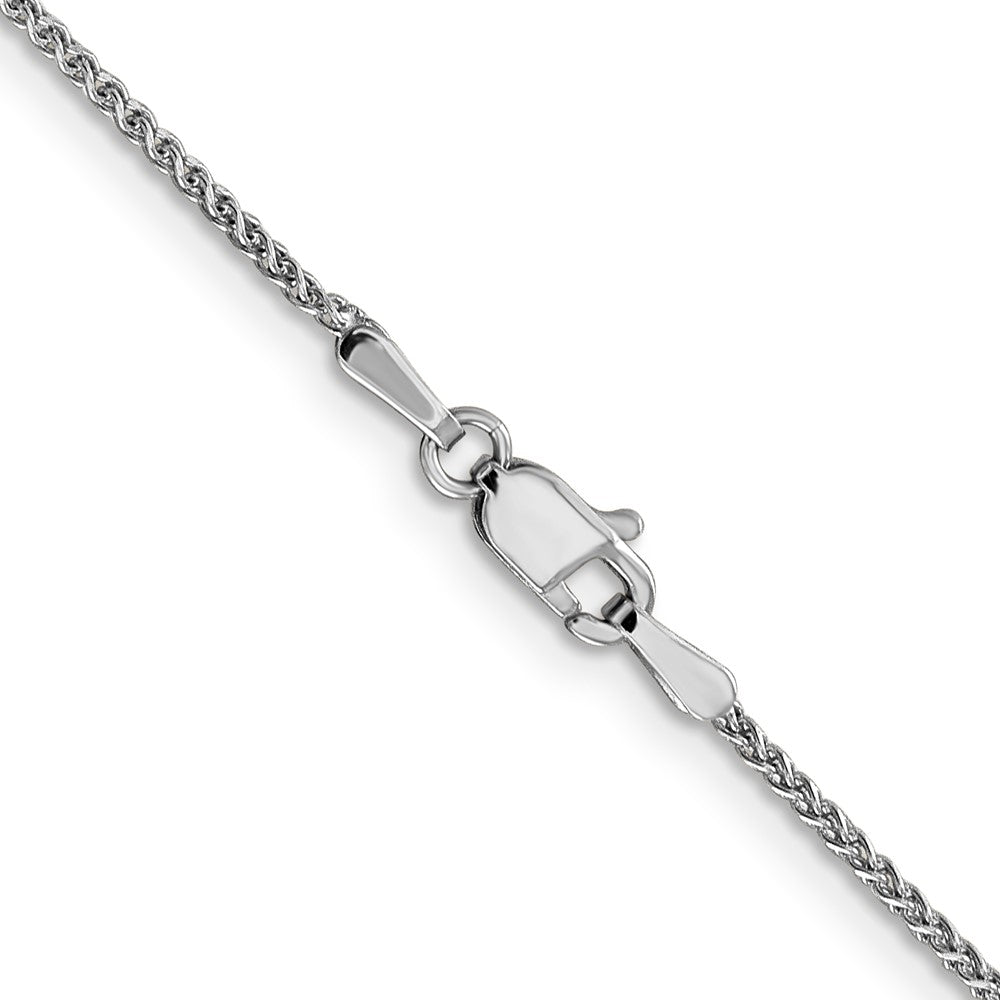 14K White Gold 30 inch 1.25mm Diamond-cut Spiga with Lobster Clasp Chain