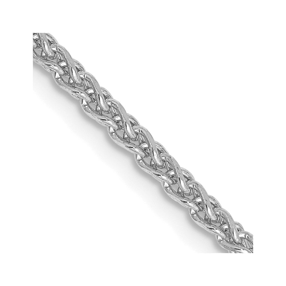 14K White Gold 16 inch 2.1mm Diamond-cut Spiga with Lobster Clasp Chain