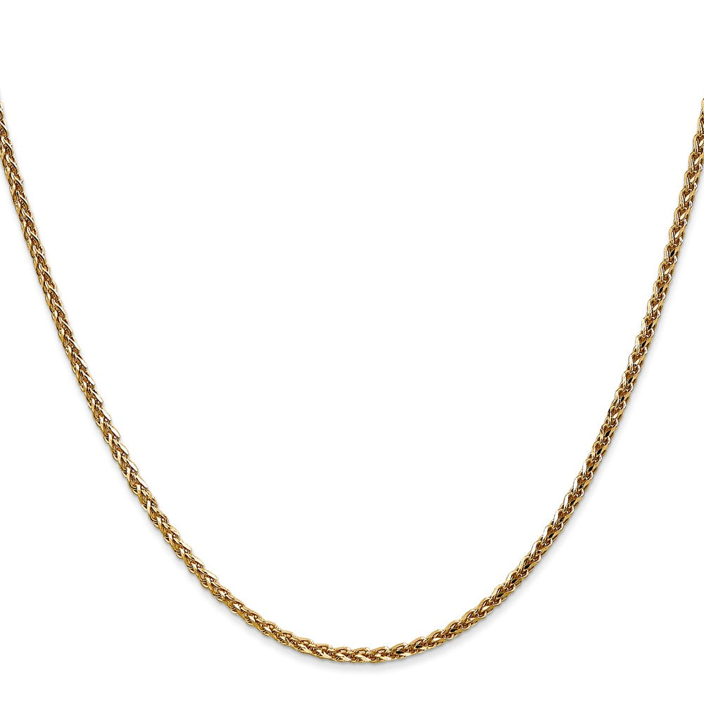 14K 18 inch 2.1mm Diamond-cut Spiga with Lobster Clasp Chain