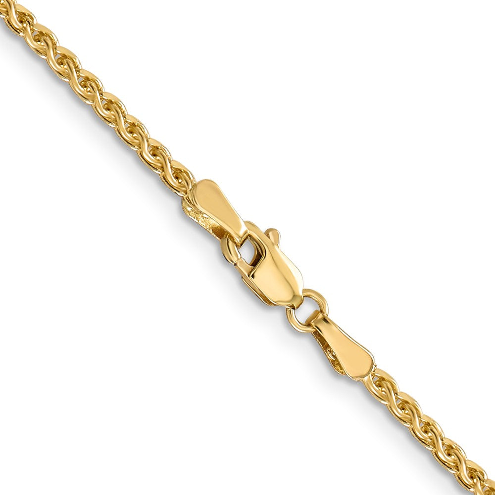 14K 30 inch 2.1mm Diamond-cut Spiga with Lobster Clasp Chain