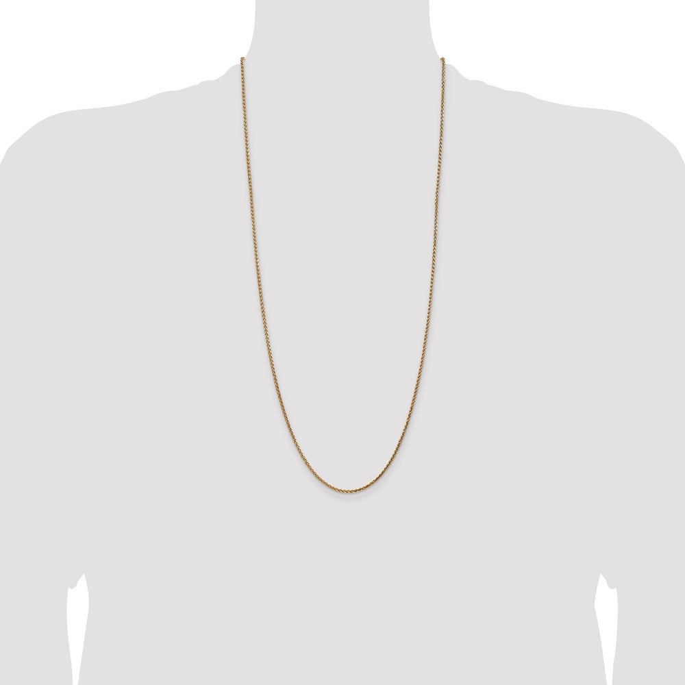 14K 30 inch 2.1mm Diamond-cut Spiga with Lobster Clasp Chain