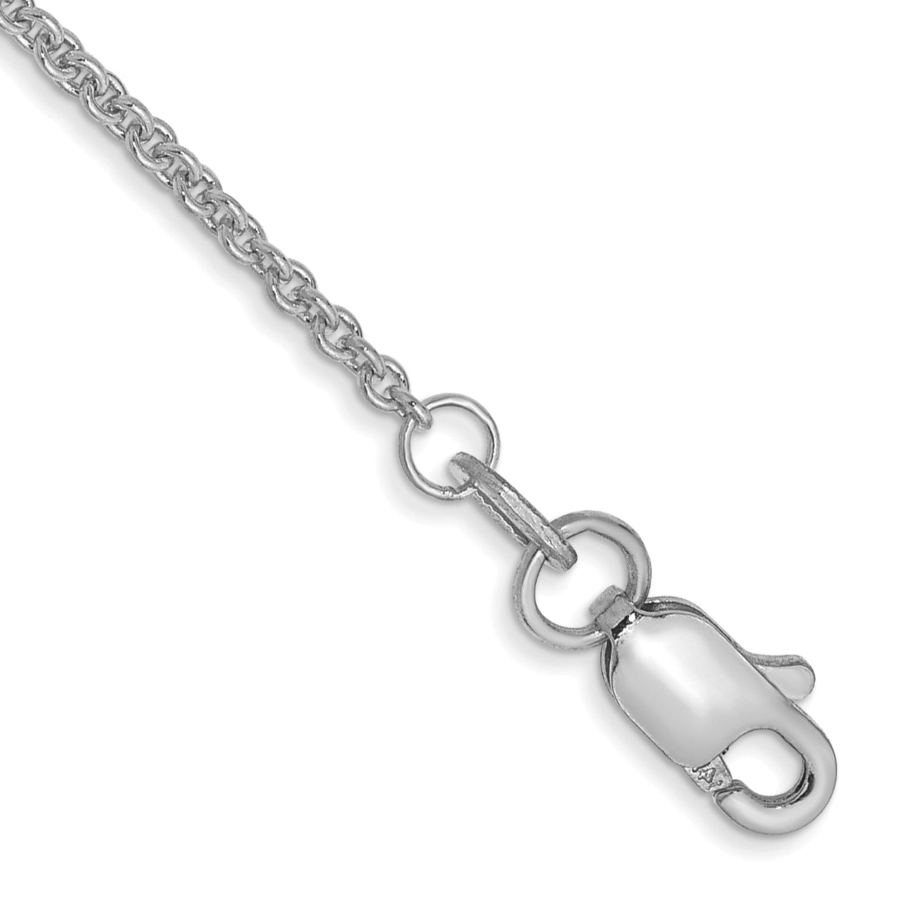 14k White Gold 1.5mm Solid Polished Cable Chain PEN137