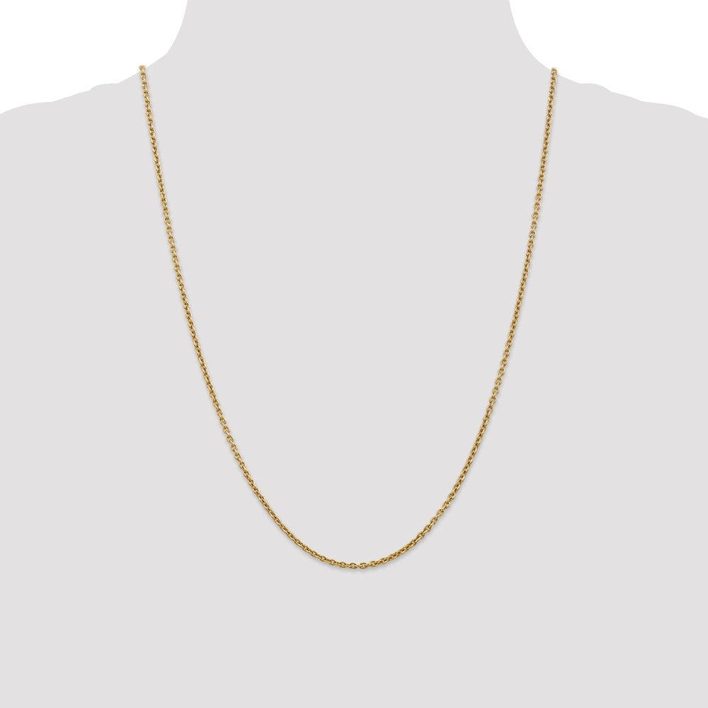 14K 24 inch 2.2mm Forzantine Cable with Lobster Clasp Chain