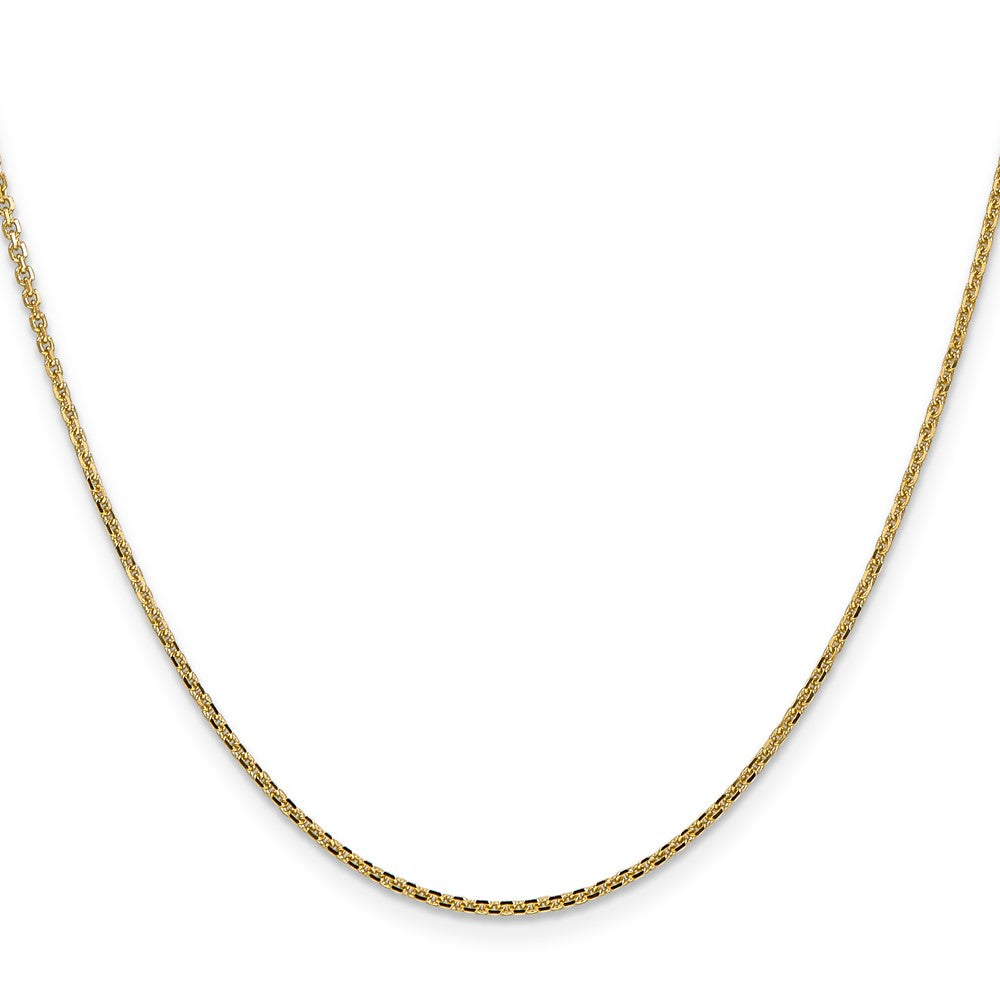 14K 24 inch 1.45mm Solid Diamond-cut Cable with Lobster Clasp Chain