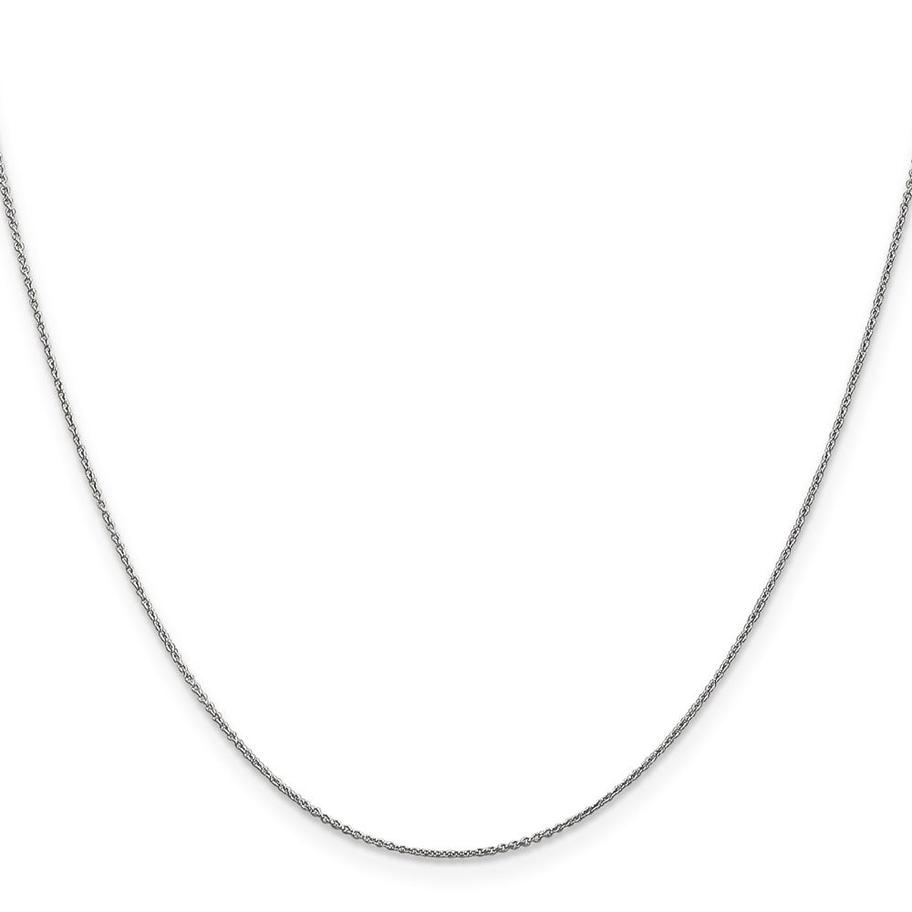 14K White Gold 24 inch .75mm Cable with Spring Ring Clasp Pendant Chain