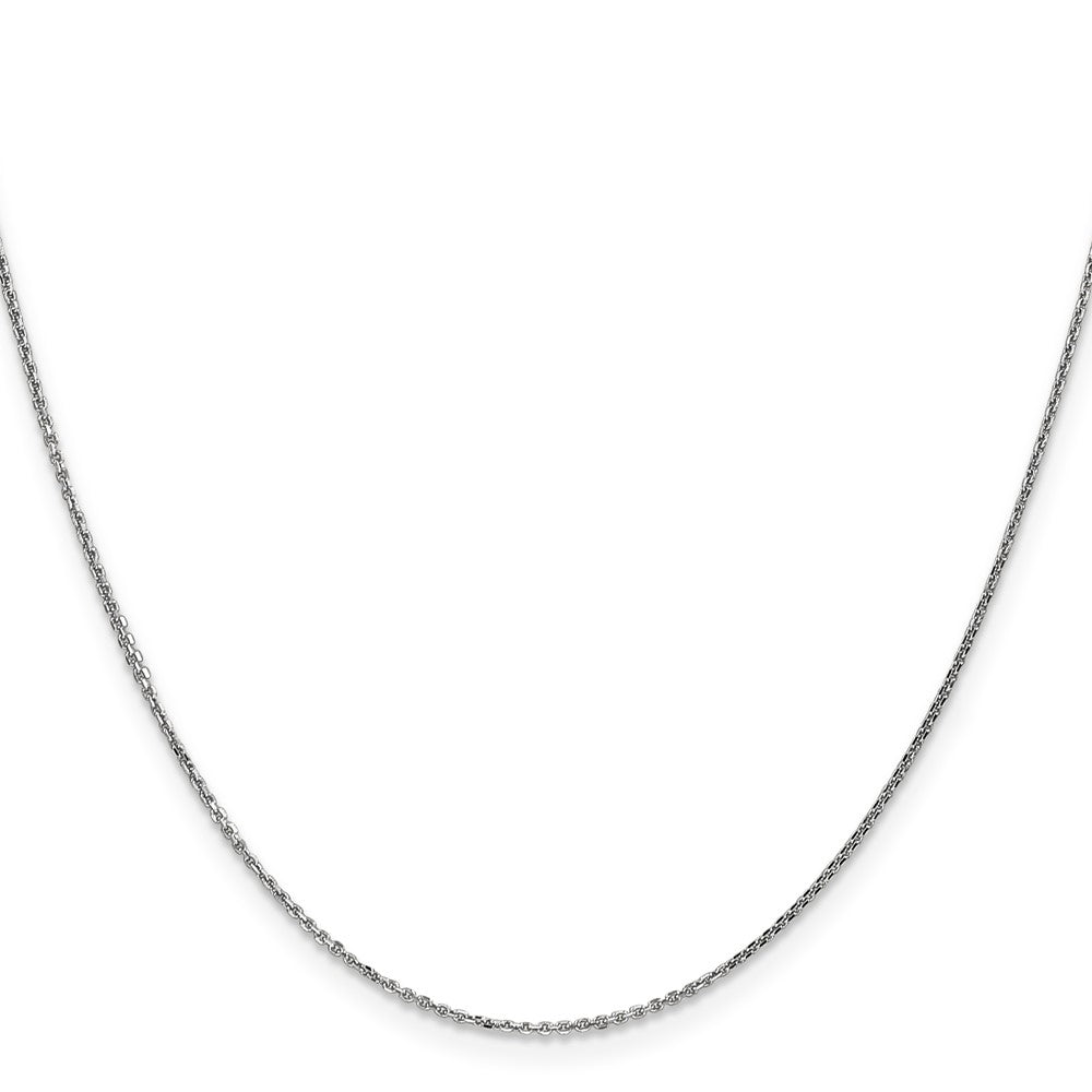 14K White Gold 14 inch .95mm Diamond-cut Cable with Lobster Clasp Chain