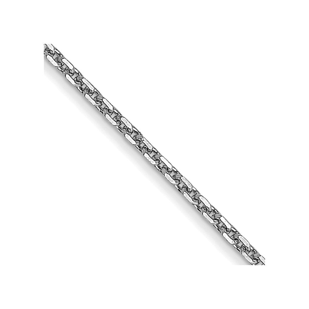 14K White Gold 14 inch .95mm Diamond-cut Cable with Lobster Clasp Chain