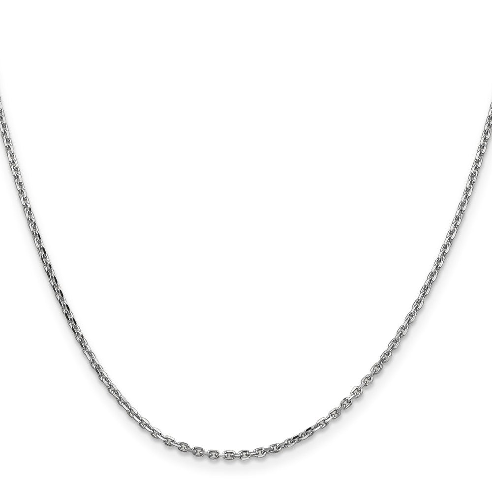 14K White Gold 24 inch 1.65mm Diamond-cut Cable with Lobster Clasp Chain