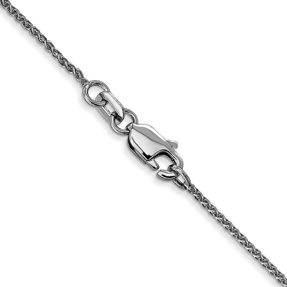 14K White Gold 16 inch 1.05mm Diamond-cut Spiga with Lobster Clasp Chain