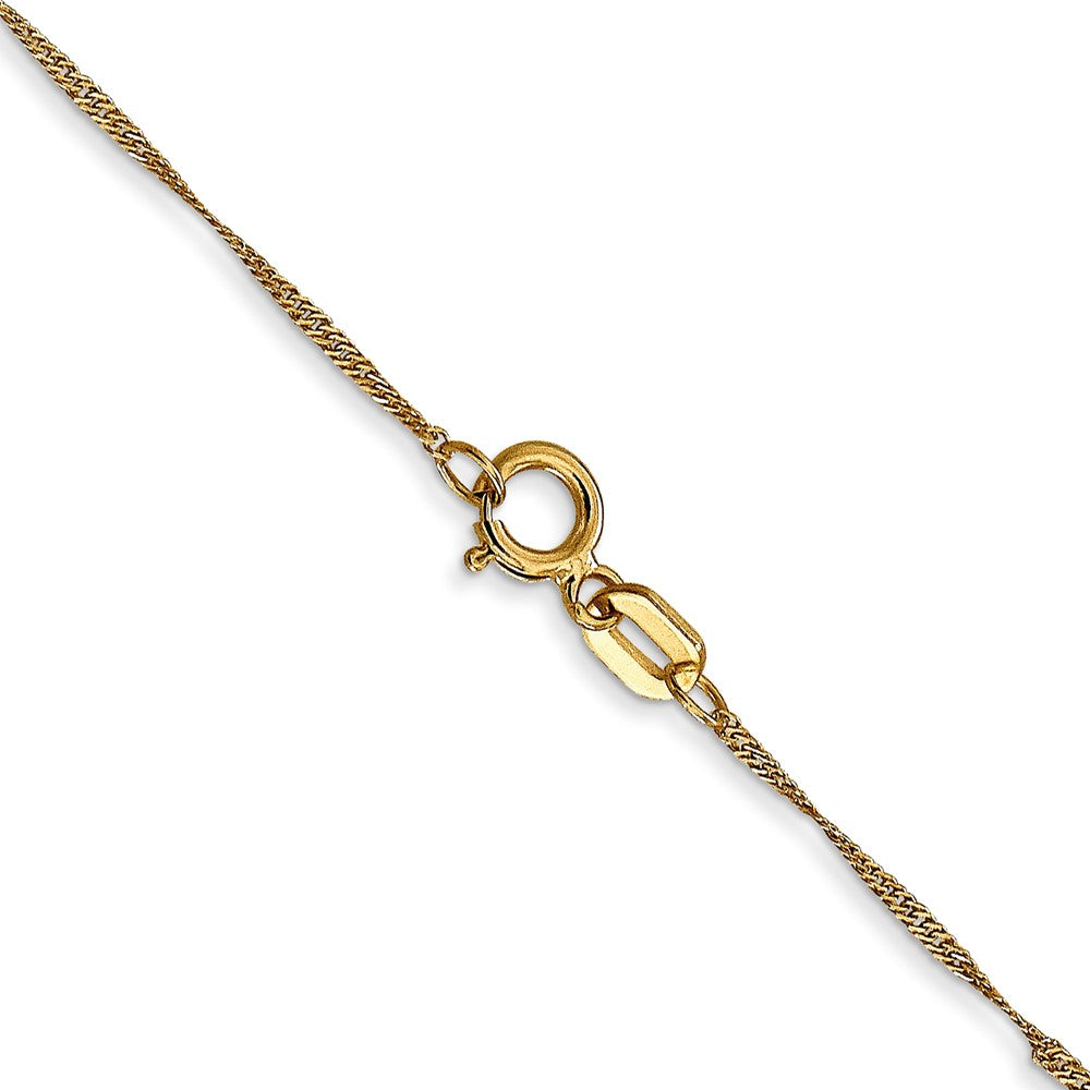 14K 18 inch 1mm Singapore with Spring Ring Clasp Chain