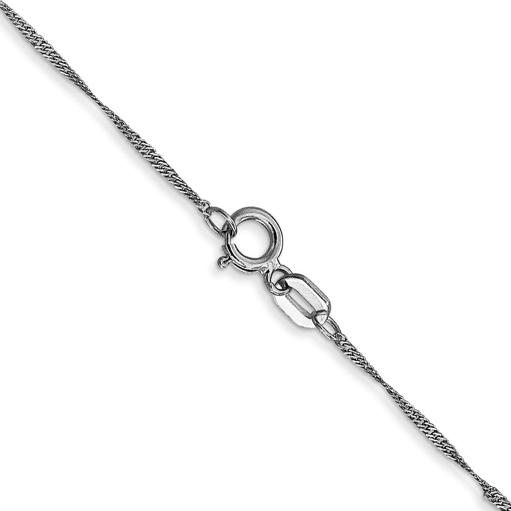 14K White Gold 16 inch 1mm Singapore with Spring Ring Clasp Chain