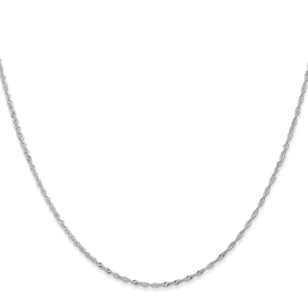 14K White Gold 16 inch 1.10mm Singapore with Spring Ring Clasp Chain