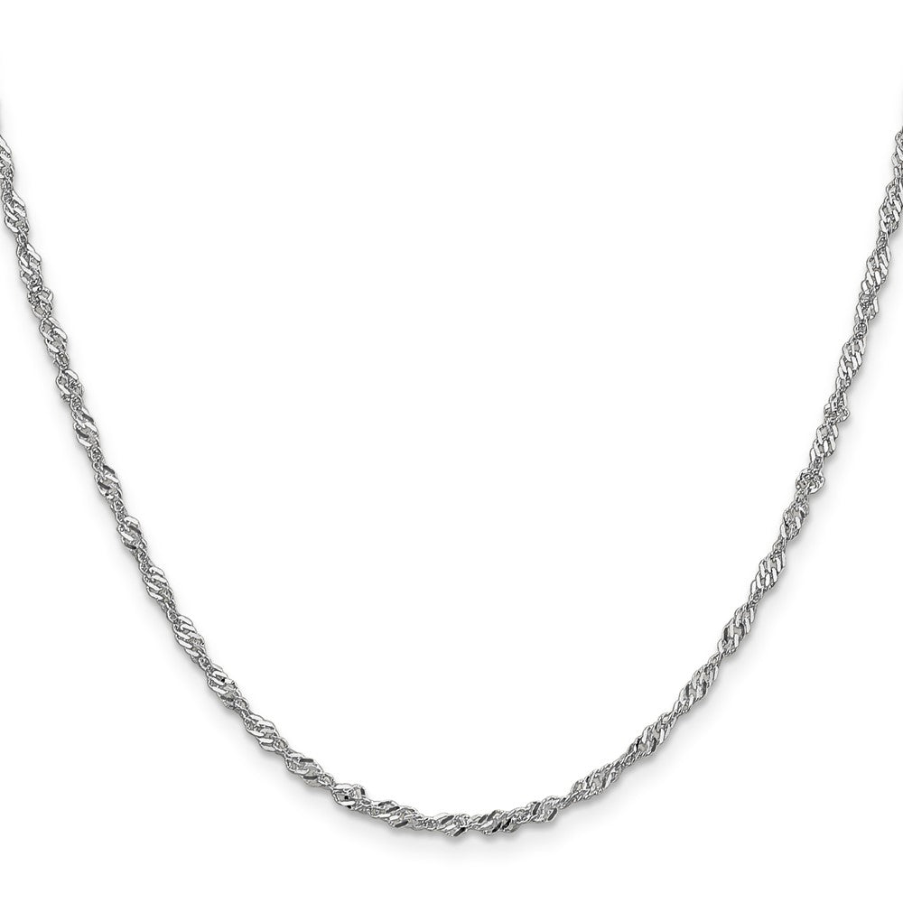 14K White Gold 30 inch 2.0mm Singapore with Lobster Clasp Chain