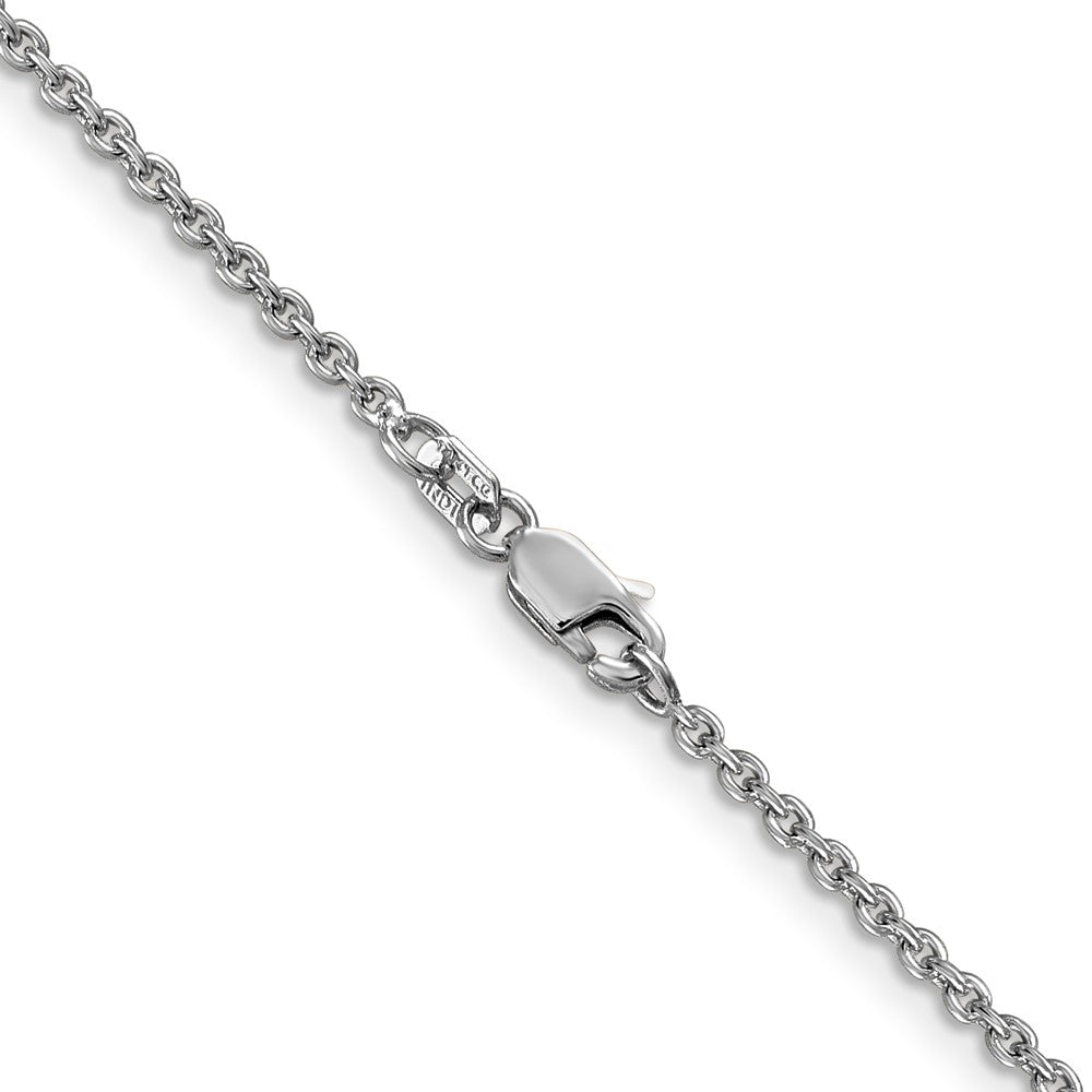 14K White Gold 18 inch 1.8mm Forzantine Cable with Lobster Clasp Chain