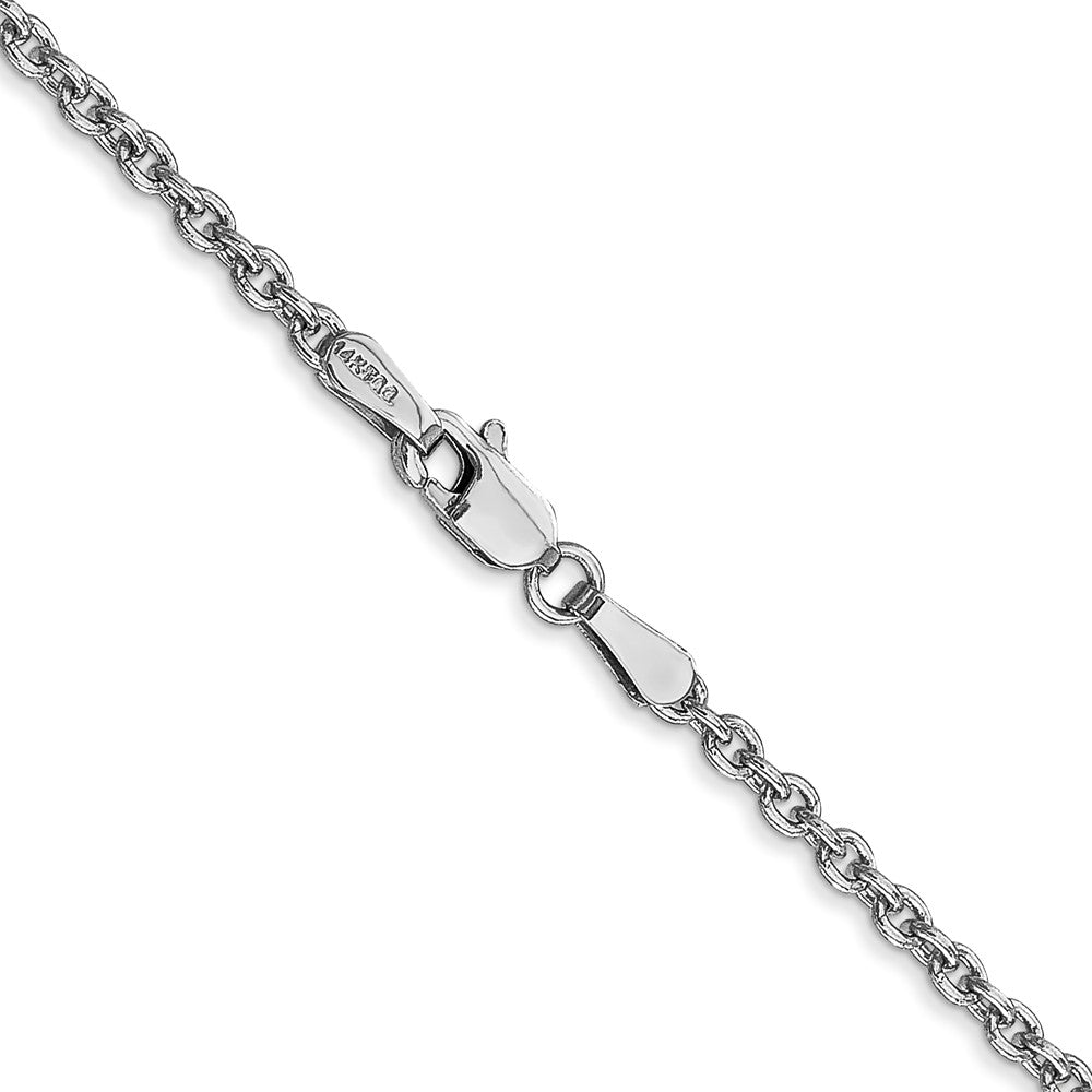 14K White Gold 24 inch 2.2mm Forzantine Cable with Lobster Clasp Chain