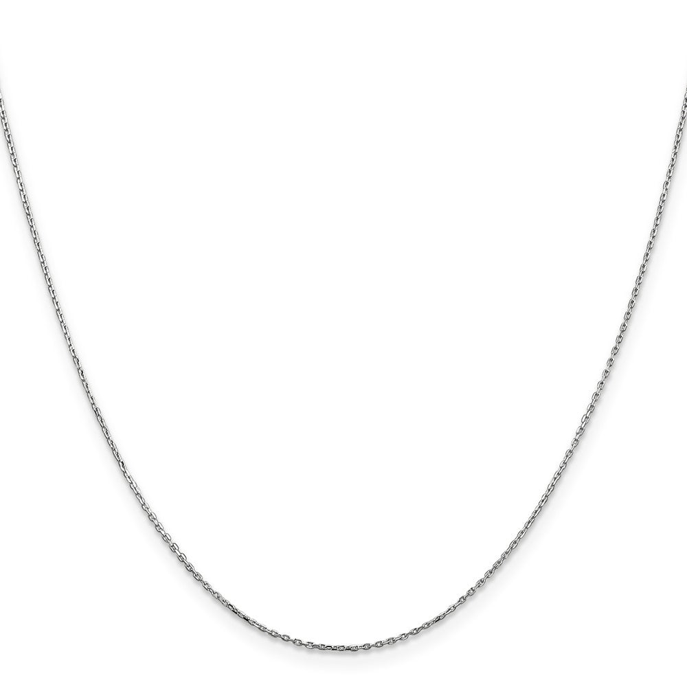 14K White Gold 14 inch .8mm Diamond-cut Cable with Lobster Clasp Chain