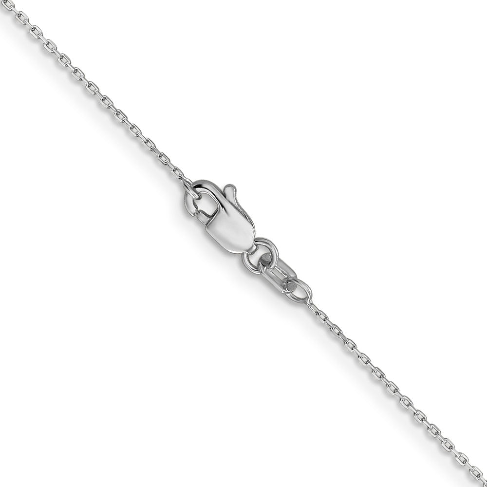 14K White Gold 14 inch .8mm Diamond-cut Cable with Lobster Clasp Chain