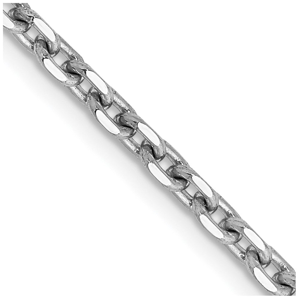 14K White Gold 20 inch 2.5mm Diamond-cut Cable with Lobster Clasp Chain