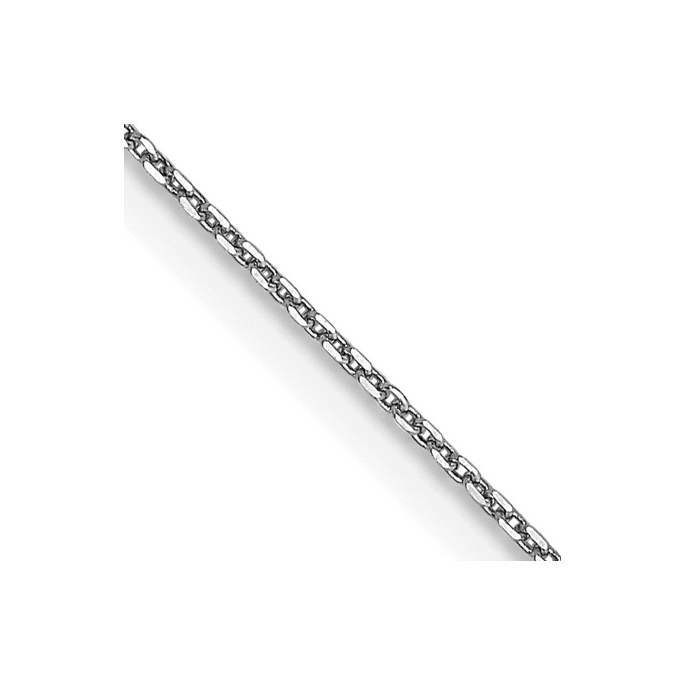 14K White Gold 18 inch .65mm Diamond-cut Round Open Link Cable with Lobster Clasp Chain