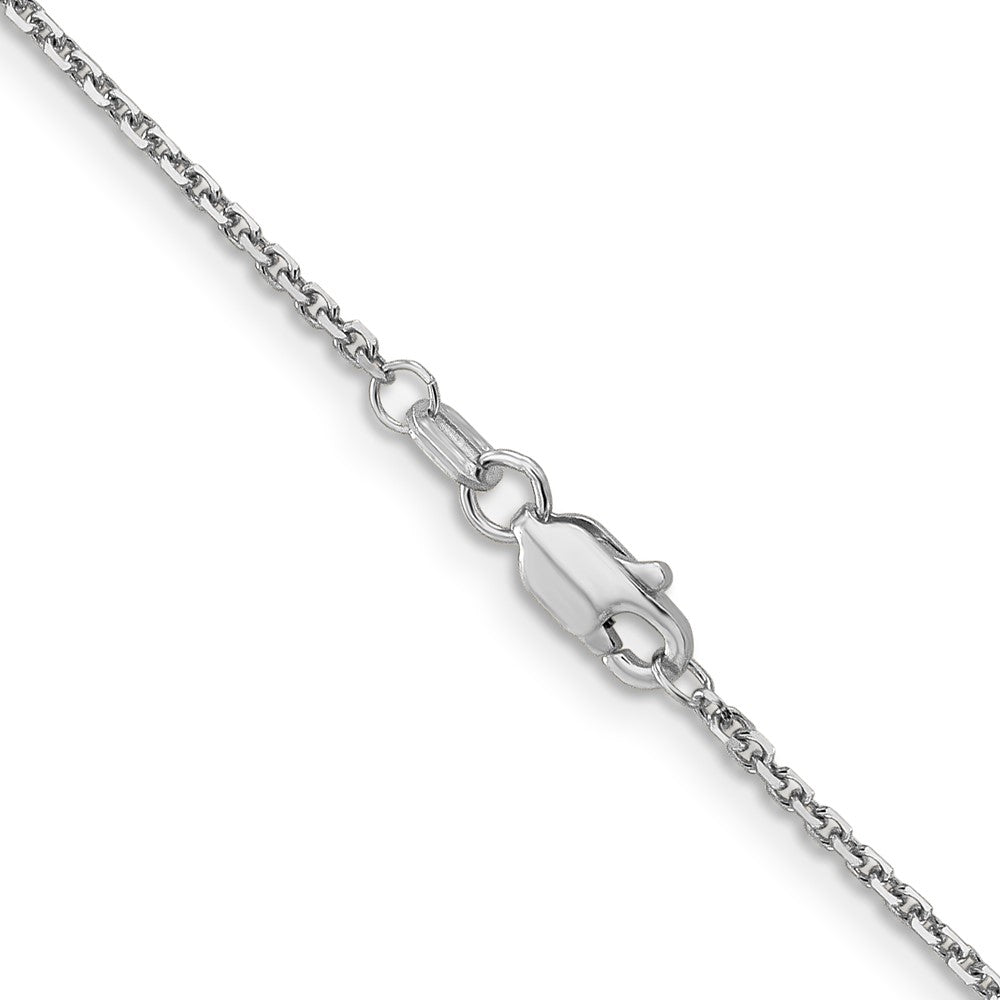 14K White Gold 24 inch 1.4mm Diamond-cut Round Open Link Cable with Lobster Clasp Chain