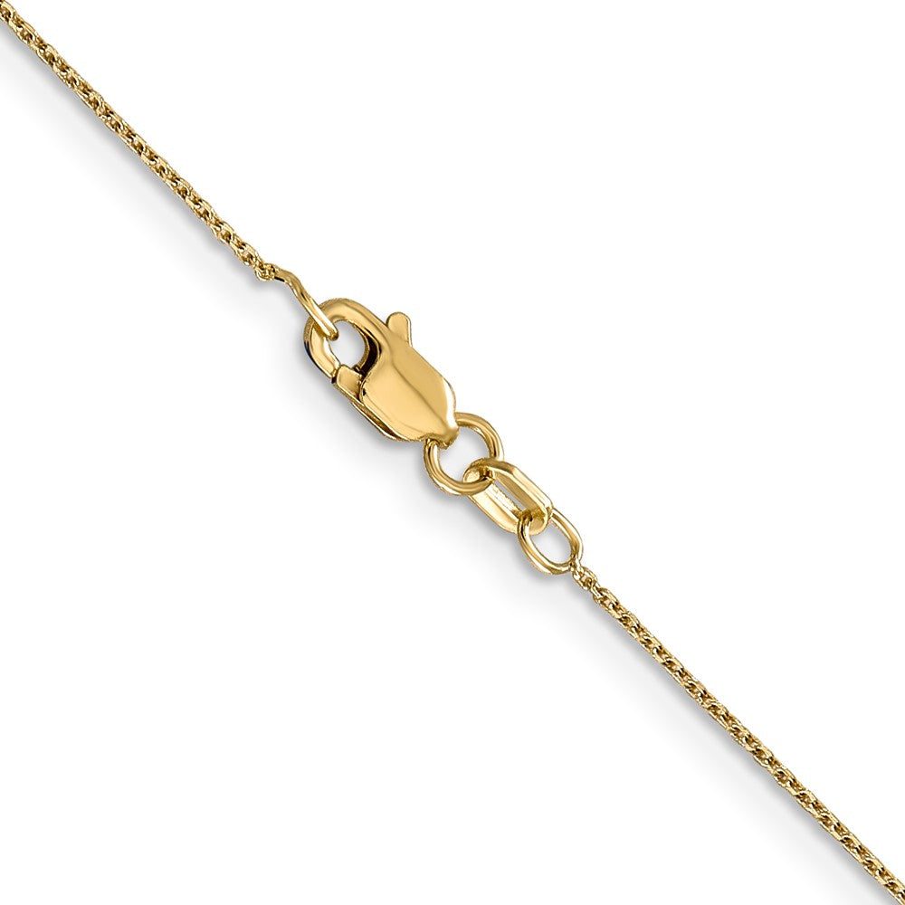 14K 20 inch .8mm Diamond-cut Round Open Link Cable with Lobster Clasp Chain