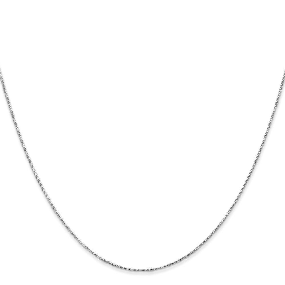 14K White Gold 24 inch .8mm Diamond-cut Parisian Wheat with Lobster Clasp Chain