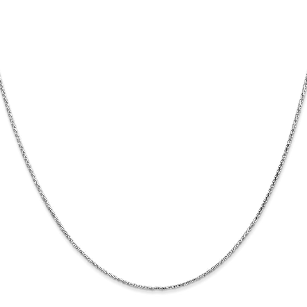 14K White Gold 20 inch 1mm Diamond-cut Parisian Wheat with Lobster Clasp Chain