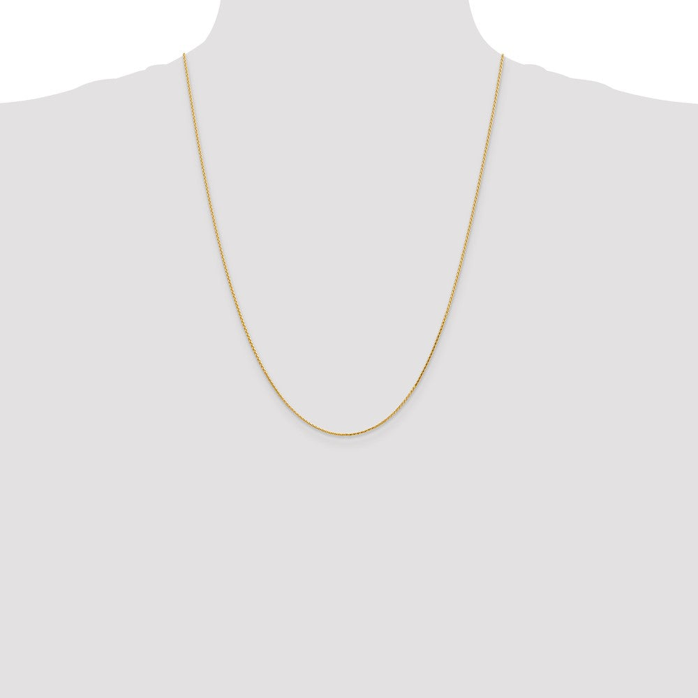 14K 24 inch 1mm Diamond-cut Parisian Wheat with Lobster Clasp Chain