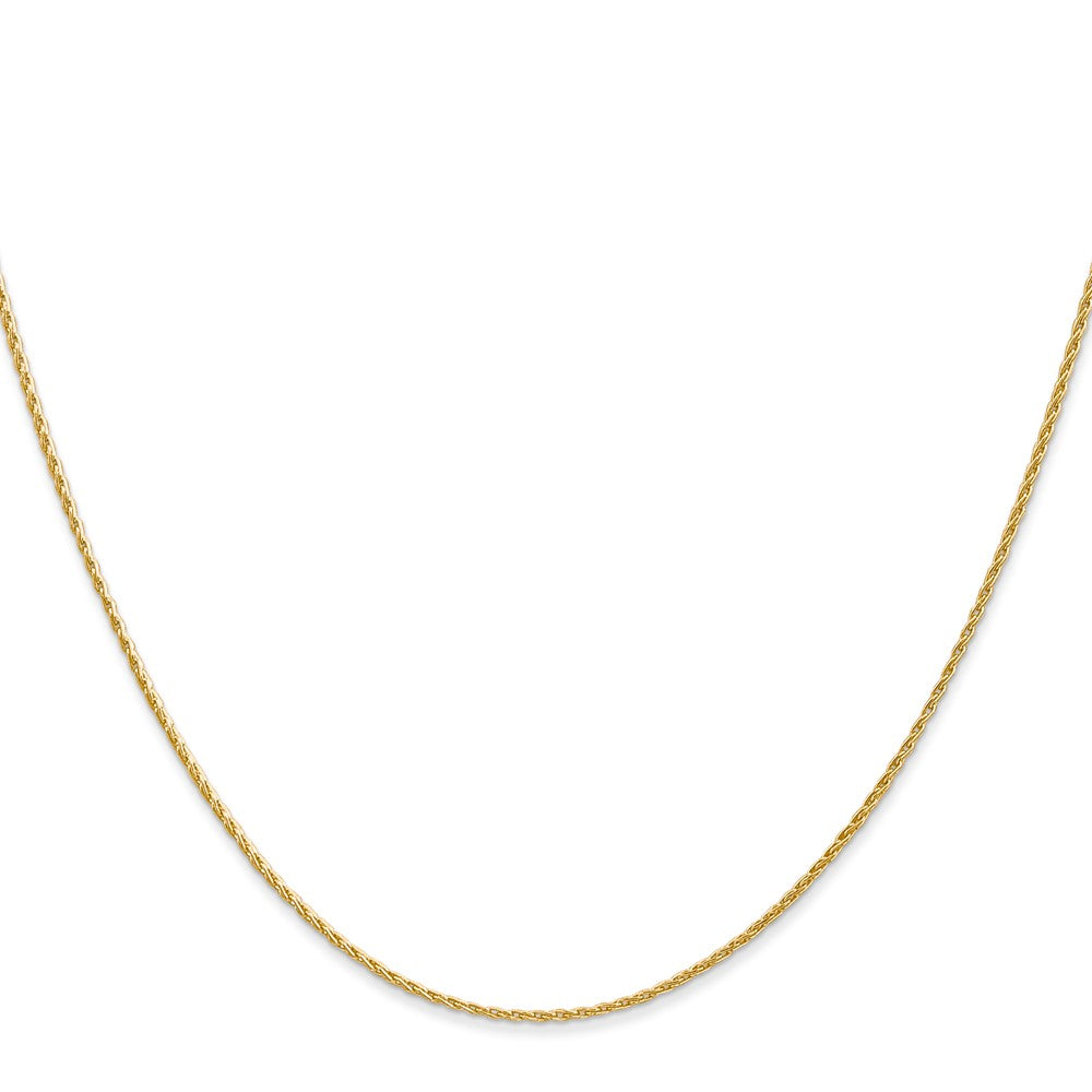 14K 24 inch 1mm Round Parisian Wheat with Lobster Clasp Chain