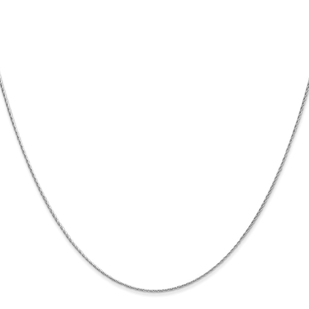 14K White Gold 24 inch .7mm Round Parisian Wheat with Lobster Clasp Chain