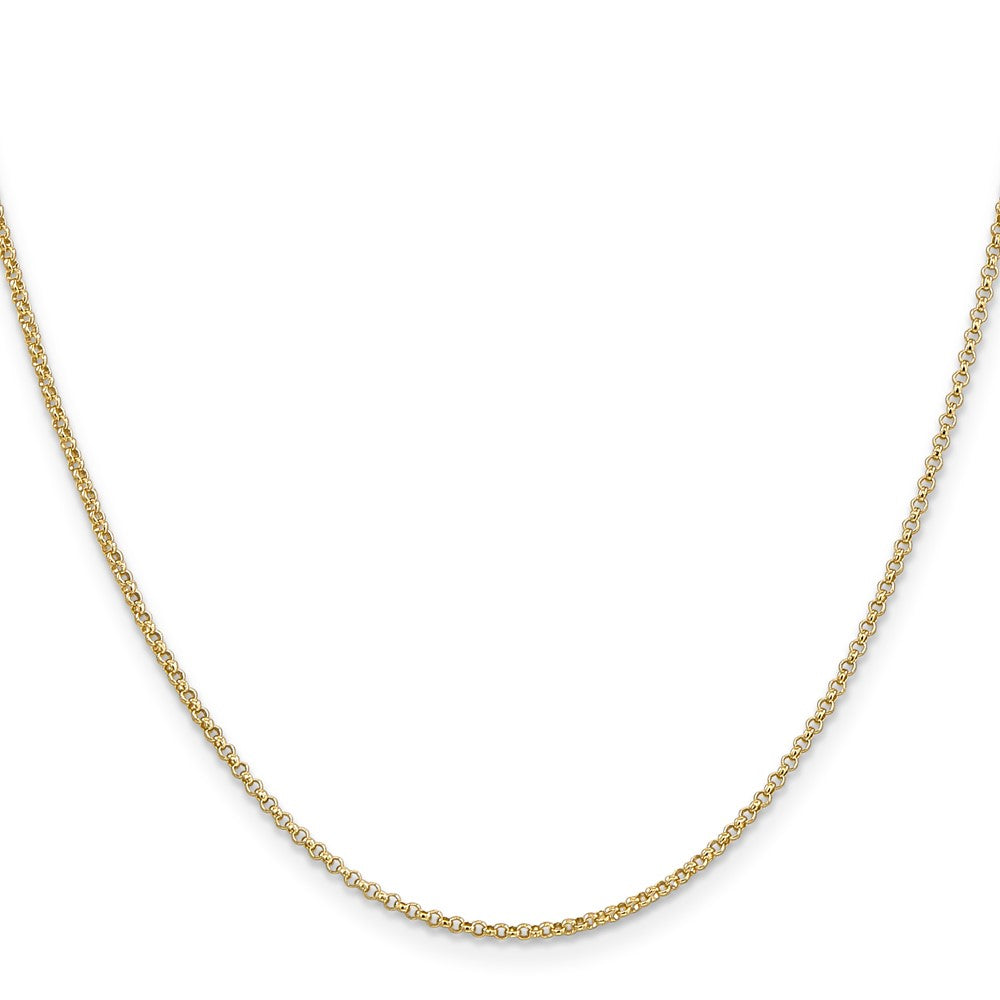 14K 24 inch 1.55mm Rolo with Lobster Clasp Pendant Chain