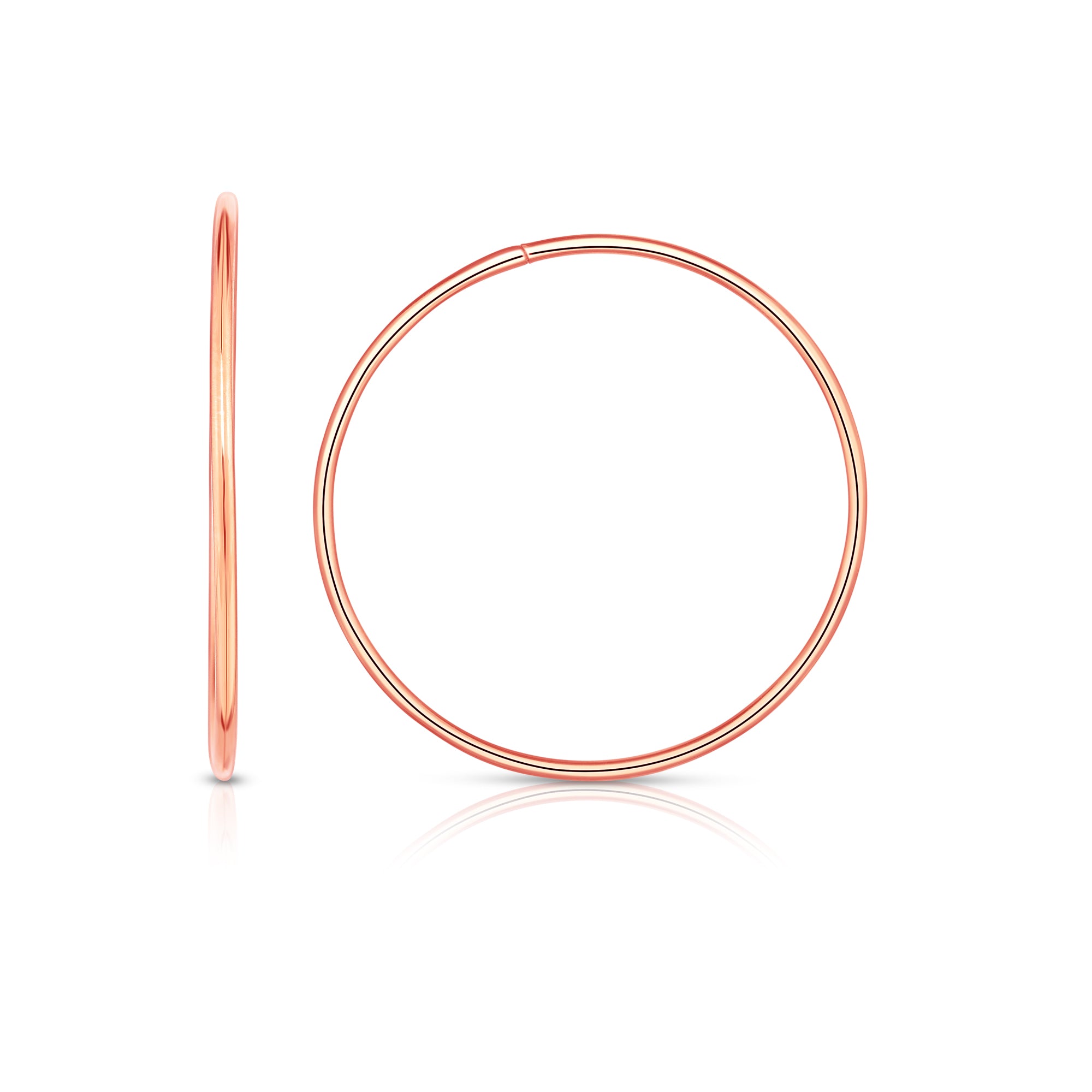 14K Rose Gold 1.2x30mm Endless Hoop Earring