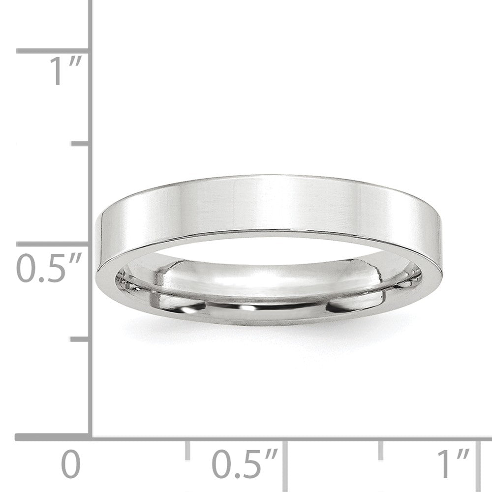 Platinum 4mm Polished Flat Wedding Band Size 11