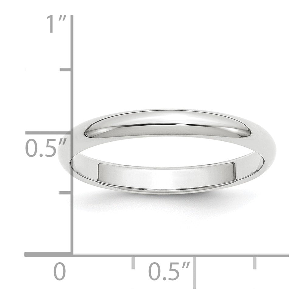 Platinum 3mm Half Round Wedding Band Size 4