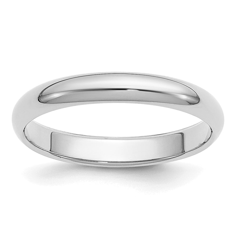 Platinum 3mm Half Round Wedding Band Size 4